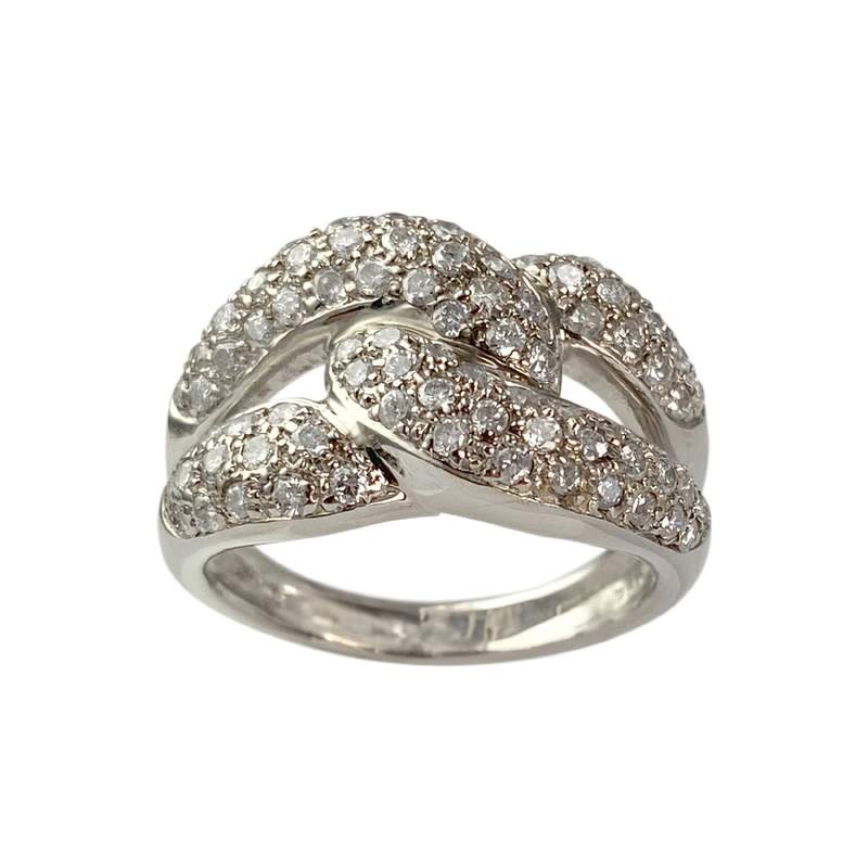 Bague d'occasion or 750 blanc diamants - vue 1