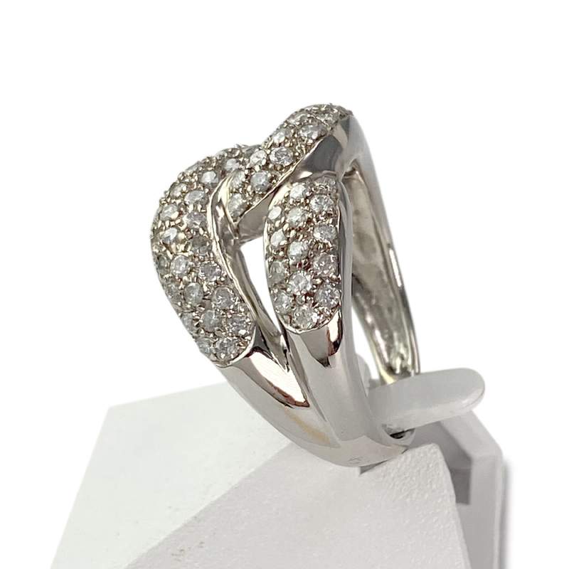 Bague d'occasion or 750 blanc diamants - vue 2