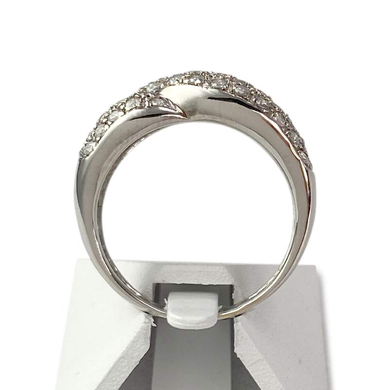Bague d'occasion or 750 blanc diamants - vue 3