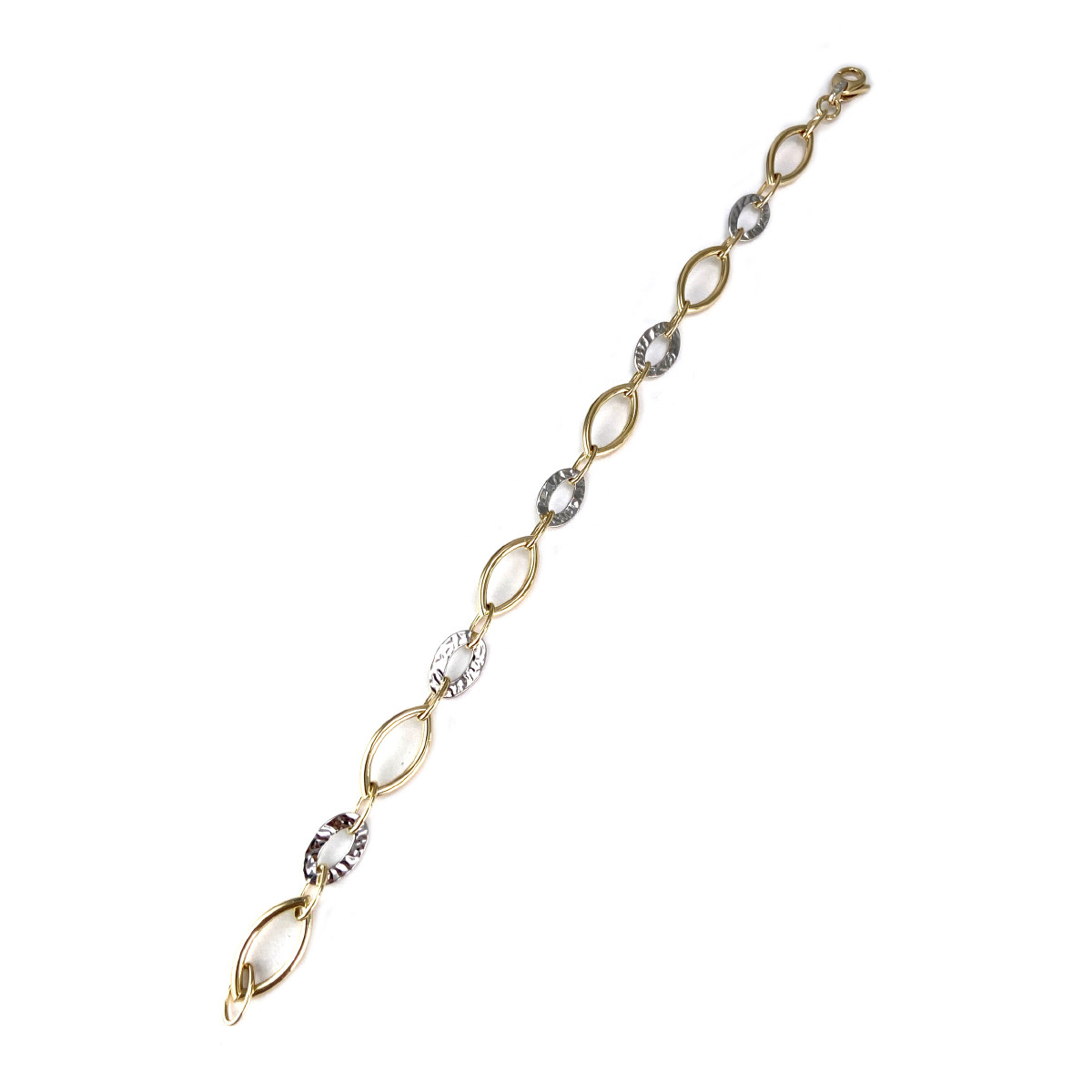 Bracelet d'occasion 2 ors 750 maille fantaisie 19,5 cm - vue 2