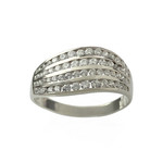 Bague d'occasion or 750 blanc zirconias - vue 1