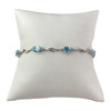 Bracelet d'occasion or 375 blanc maille fantaisie topazes traitées diamants 19 cm - vue V1