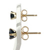 Boucles d'oreilles clous d'occasion or 750 jaune saphirs - vue V2
