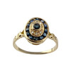Bague d'occasion or 750 jaune saphirs diamants - vue V1