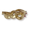 Broche d'occasion 2 ors 750 diamants rubis synthétiques - vue V2