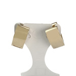 Tweedehands creolen van 750 goud in twee tinten met diamanten en saffieren - afbeelding 3