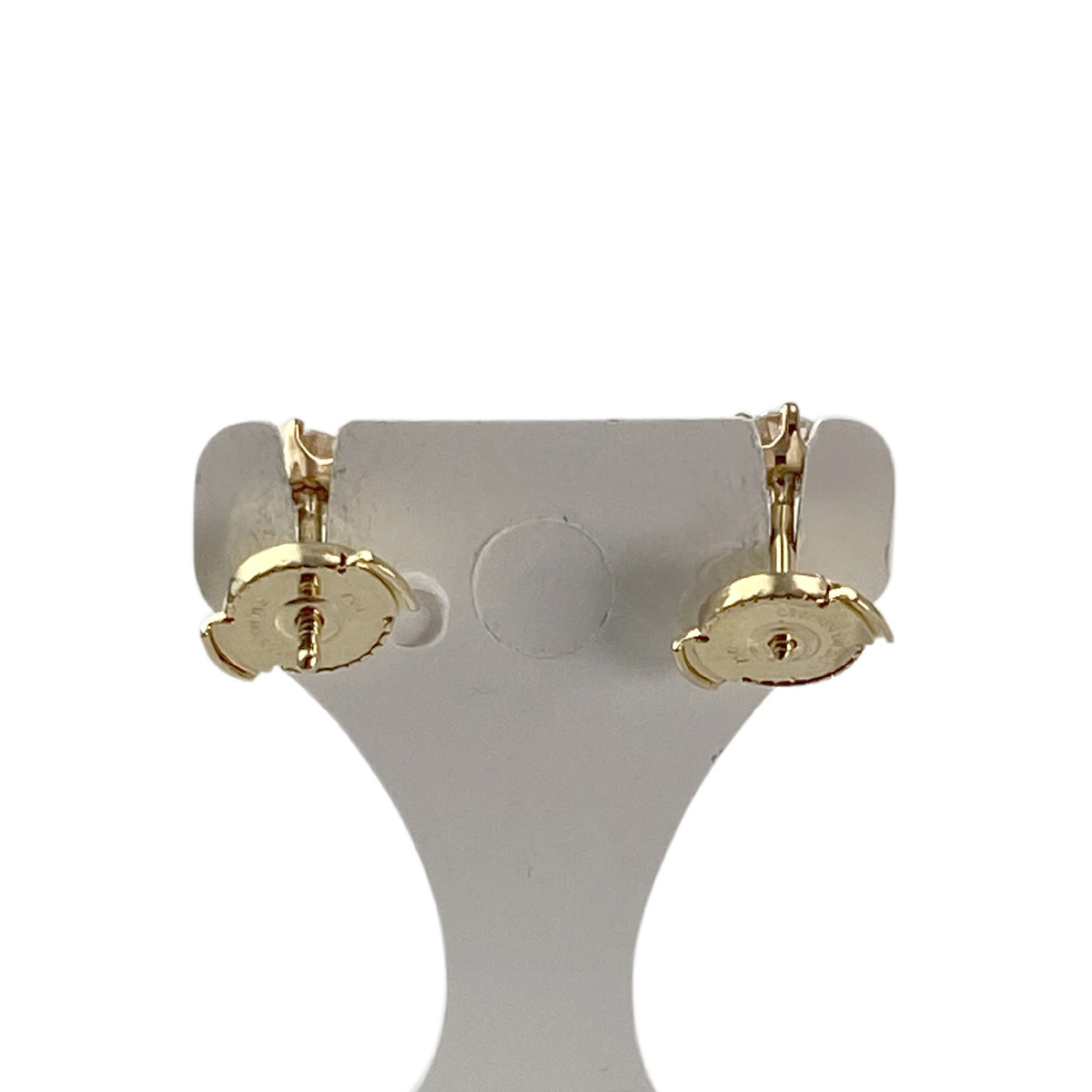 Boucles d'oreilles clous d'occasion or 750 jaune diamants - vue 3