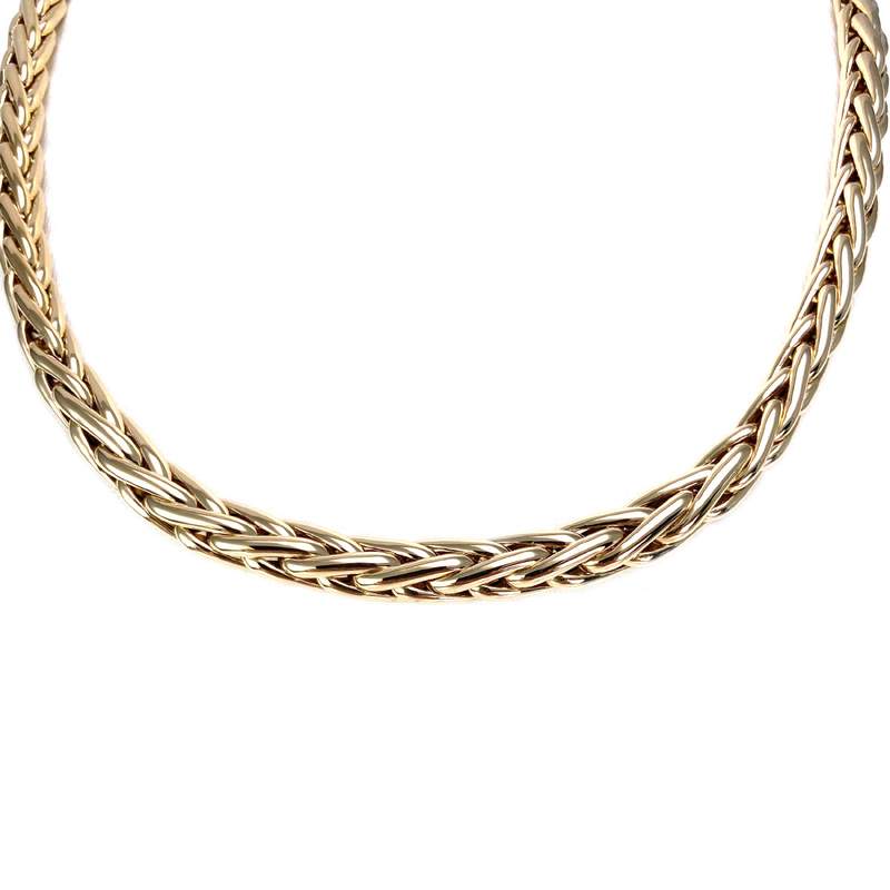 Collier en chute d'occasion or 750 jaune maille palmier 45 cm - vue 1