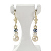 Boucles d'oreilles dormeuses d'occasion or 750 jaune perles de culture - vue V1