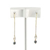 Boucles d'oreilles pendants d'occasion or 750 jaune zirconias hématites - vue V3
