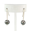 Boucles d'oreilles pendants d'occasion or 750 jaune perles de tahiti - vue V1