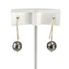 Boucles d'oreilles pendants d'occasion or 750 jaune perles de tahiti - vue V3