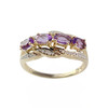 Bague d'occasion or 750 2 tons amethystes diamants - vue V1