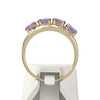 Bague d'occasion or 750 2 tons amethystes diamants - vue V3