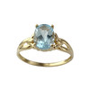 Bague d'occasion or 750 jaune topaze bleue traitée - vue V1