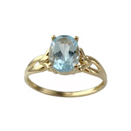 Bague d'occasion or 750 jaune topaze bleue traitée