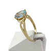 Bague d'occasion or 750 jaune topaze bleue traitée - vue V2