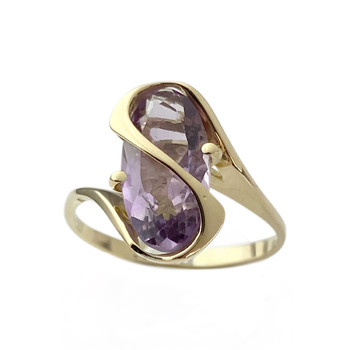 Bague d'occasion or 750 jaune amethyste
