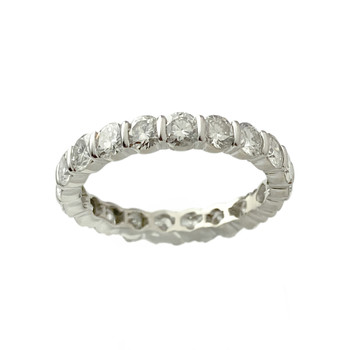 Tweedehands full circle ring in 750 witgoud en platina diamanten