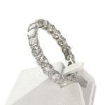 Bague tour complet d'occasion or 750 blanc et platine diamants - vue 2
