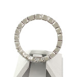 Bague tour complet d'occasion or 750 blanc et platine diamants - vue 3