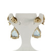 Boucles d'oreilles pendants d'occasion or 750 2 tons diamants topazes bleues - vue V3