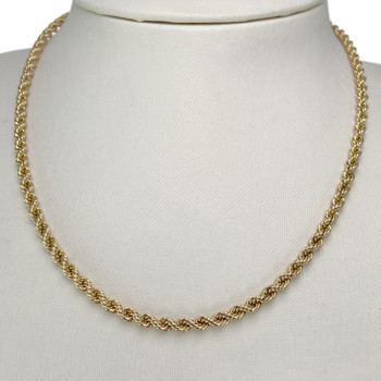 Collier d'occasion or 750 jaune maille corde 42 cm