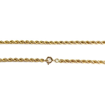 Collier d'occasion or 750 jaune maille corde 42 cm