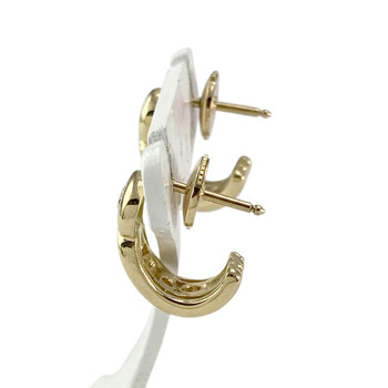 Second-hand half hoop earrings in gold 750 diamonds