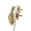 Boucles d'oreilles clous d'occasion or 750 jaune saphirs diamants - vue V2
