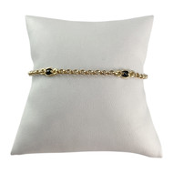 Bracelet d'occasion or 750 jaune maille jaseron saphirs 18 cm
