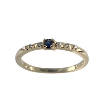 Bague mauboussin d'occasion or 750 jaune diamants saphir