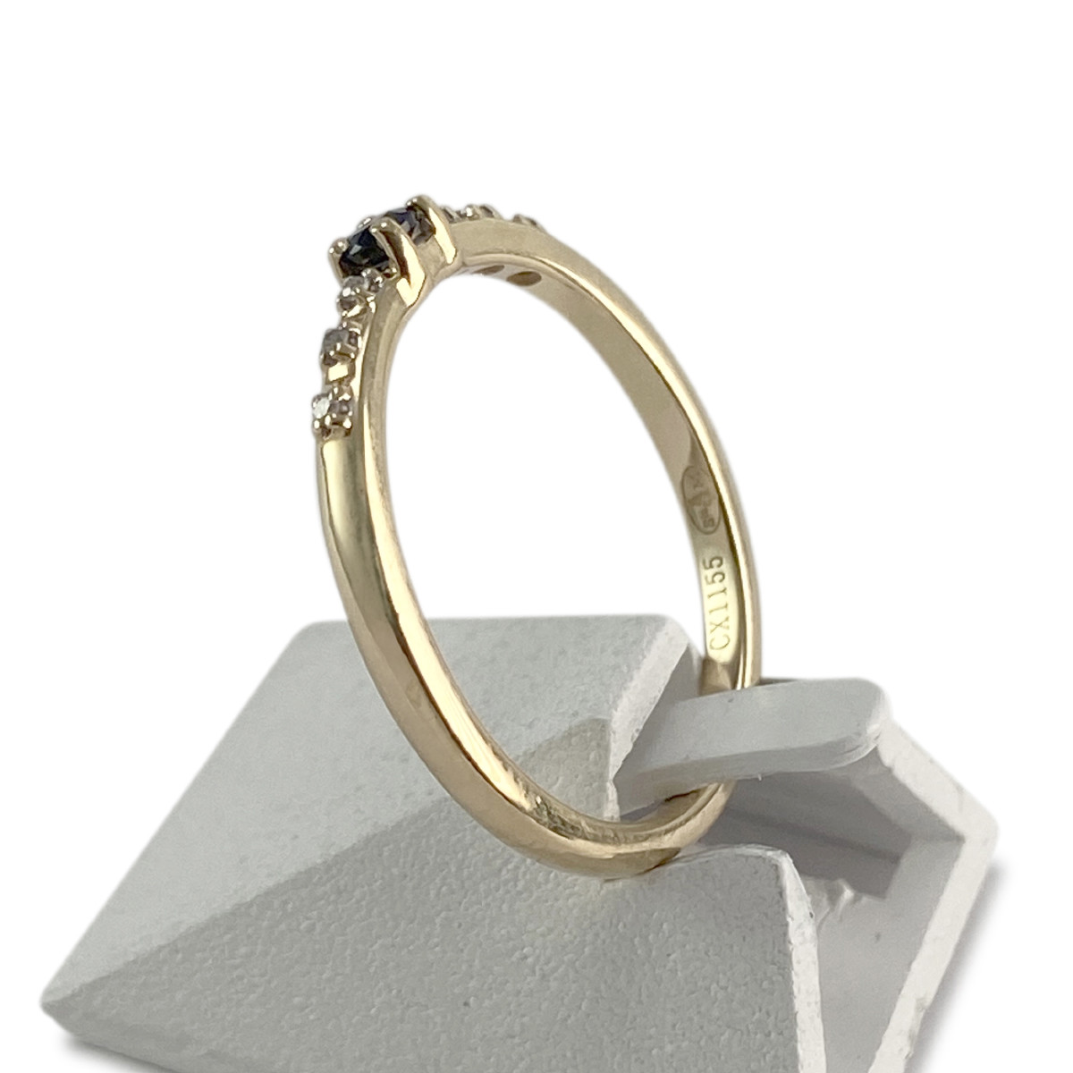 Bague mauboussin d'occasion or 750 jaune diamants saphir - vue 2