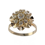 Bague d'occasion or 750 rose spinelles synthétiques