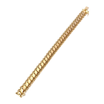 Tweedehands armband goud 750 geel fancy mesh 19 cm