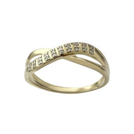 Bague d'occasion or 375 2 tons diamants