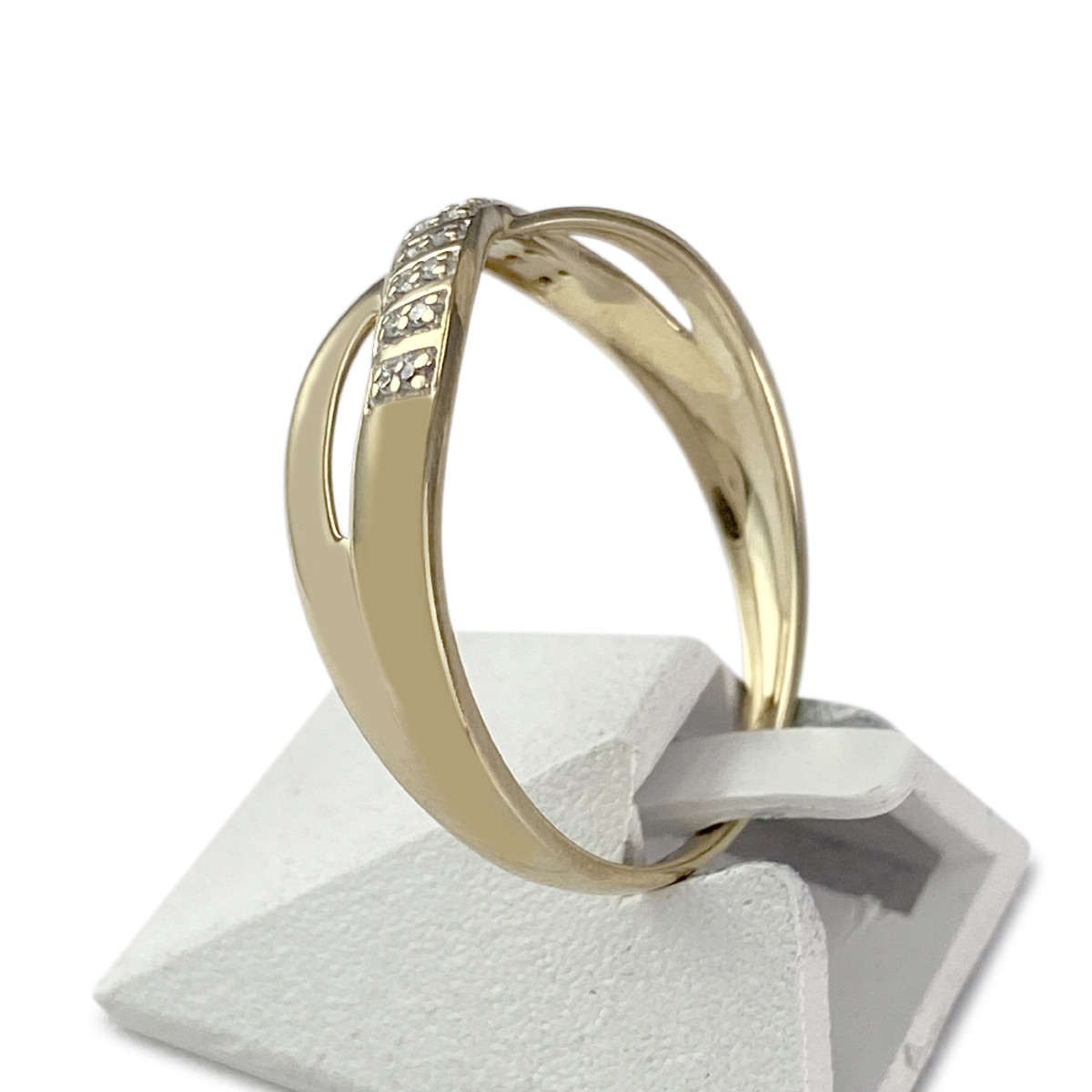 Bague d'occasion or 375 2 tons diamants - vue 2