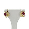 Boucles d'oreilles clous d'occasion or 750 jaune rubis zirconias - vue V1