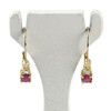 Boucles d'oreilles brisures d'occasion or 750 jaune rubis zirconias - vue V1
