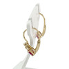 Boucles d'oreilles brisures d'occasion or 750 jaune rubis zirconias - vue V2