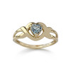 Bague d'occasion or 750 jaune topaze traitée sky blue coeur - vue V1