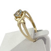 Bague d'occasion or 750 jaune topaze traitée sky blue coeur - vue V2