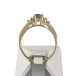 Bague d'occasion or 585 jaune émeraude diamants - vue 3