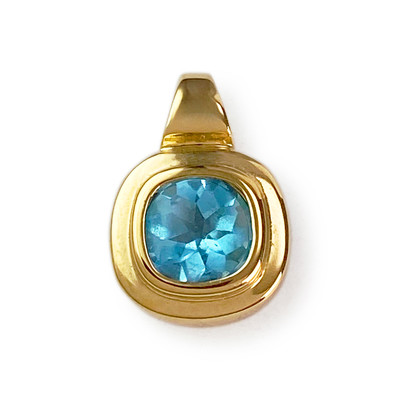 Pendentif d'occasion or 750 topaze traitée swiss blue - vue 1