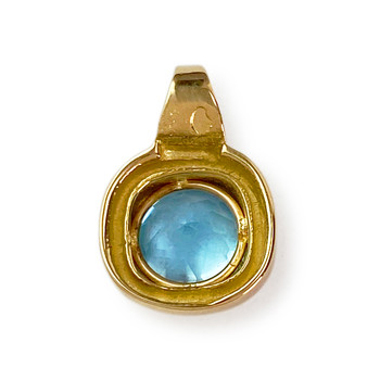 Pendentif d'occasion or 750 topaze traitée swiss blue