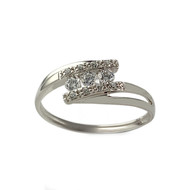 Bague d'occasion or 375 blanc zirconias
