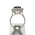 Bague d'occasion or 750 blanc saphir diamants - vue 3