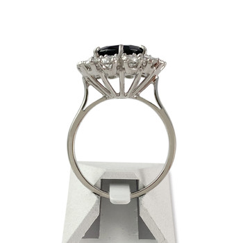 Second-hand gold 750 white sapphire diamond ring