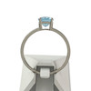 Bague d'occasion or 375 blanc topaze bleue traitée - vue V3