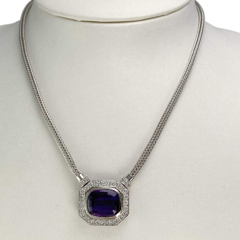 Collier d'occasion or 585 blanc maille fantaisie 39 cm - vue 2